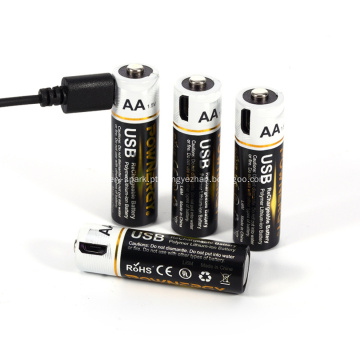 Bateria de lítio AA de 1.5v com carregador USB